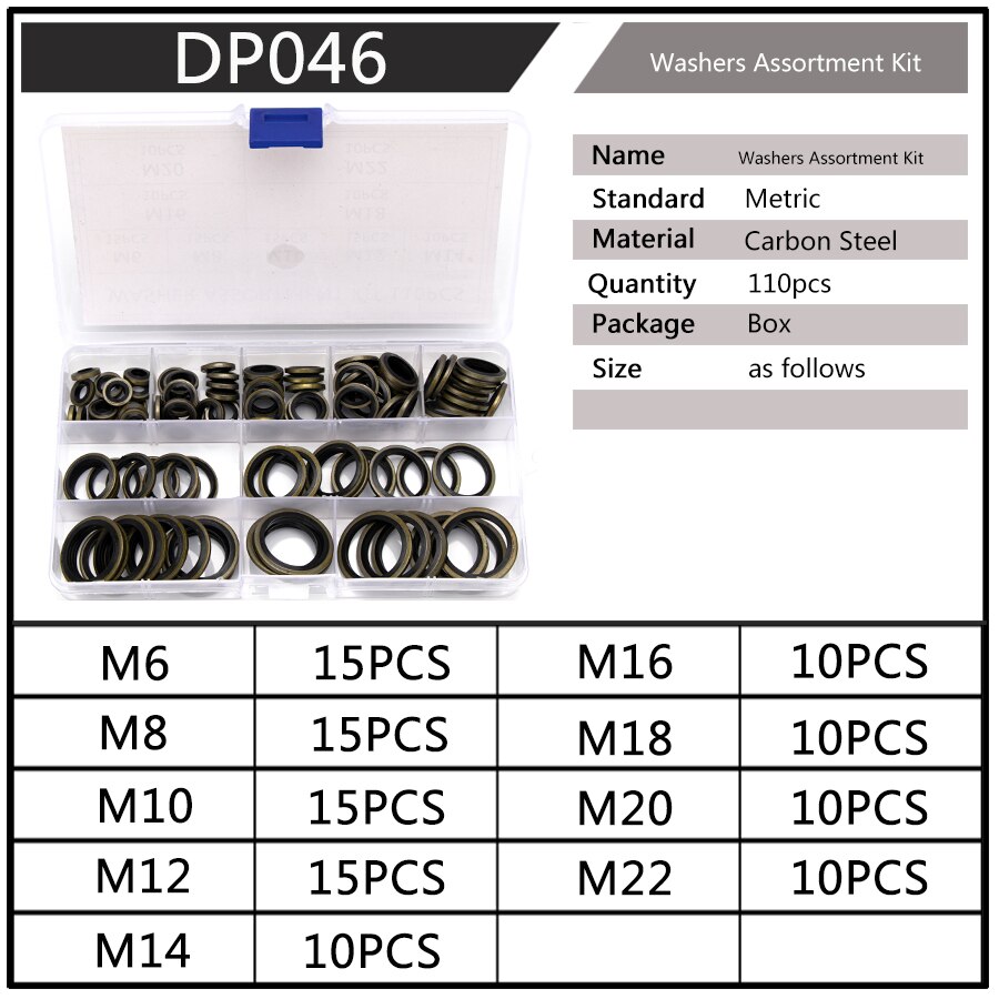 100 stücke-162 stücke Hochdruck Dichtung Unterlegscheibe O-Ring Buchse M6 M8 M10 M12 M14 M16 m18 M20 M22 M24 M27 M30 Dichtung Ersatz Bausatz S27: M622DP046 x1