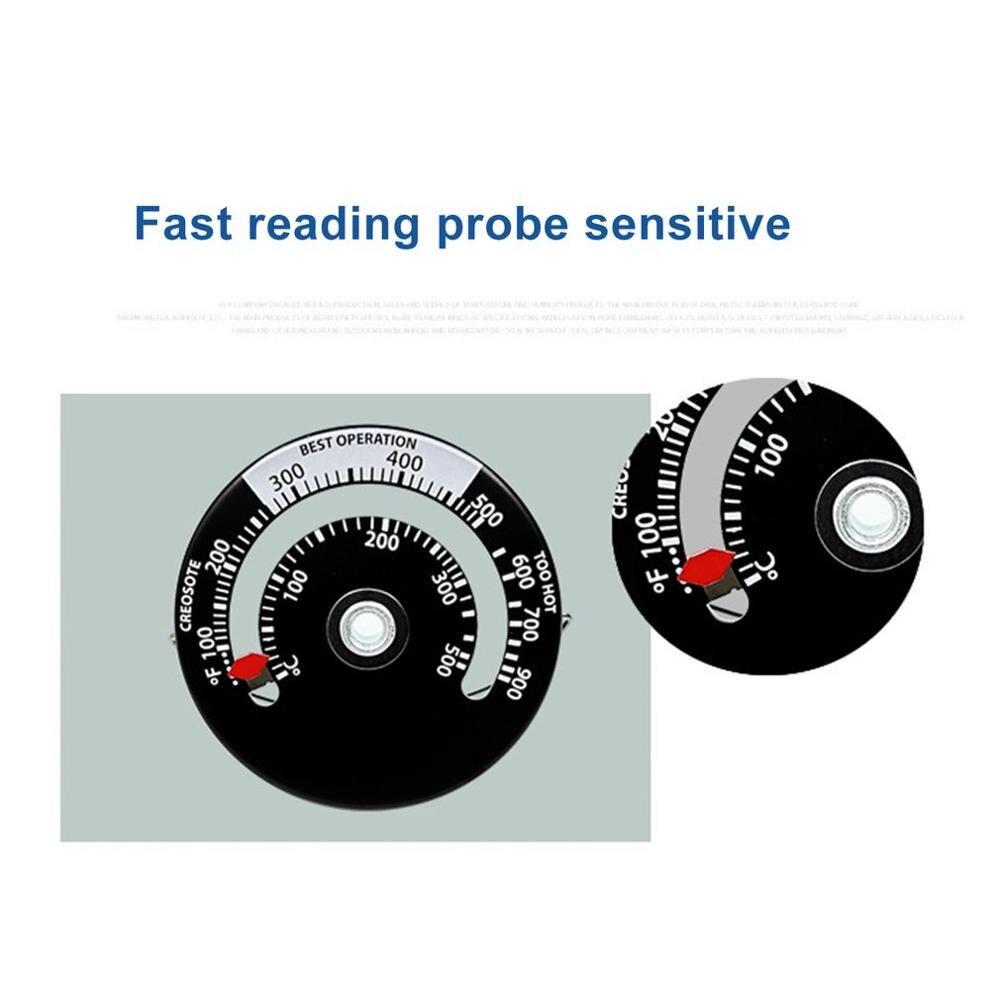 Aluminum Fireplace Thermometer Magnet Food Meat Thermometer Rotary Oven Thermometer Kitchen Household Thermometer