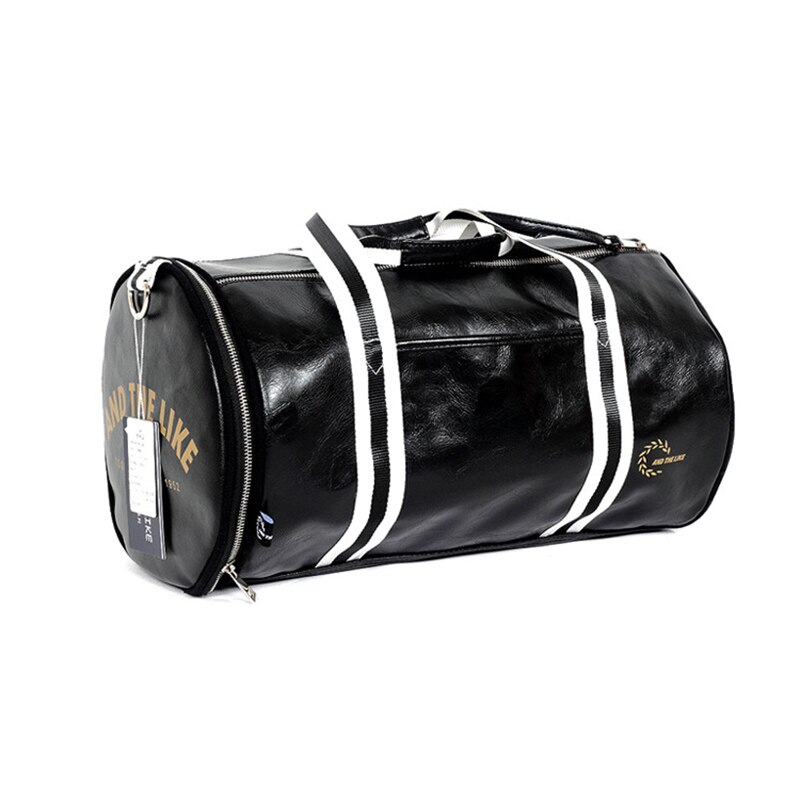 Pu Leather Shoulder Travel Bag Gym Bag Men Fitness Women Portable Training Bag Traveling Handbag Striped Sac De Sports Bags
