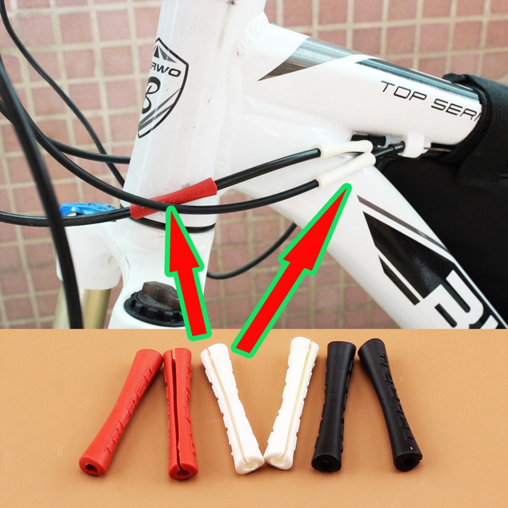 4 stk/parti cykelbremse wire beskyttelseshylster gummi gearskifte bremseledning dæksel cykel wire endekappe kabel beskytter dæksel