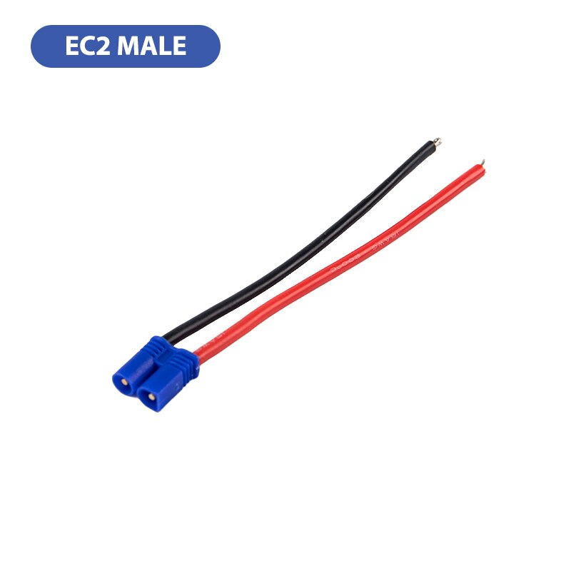 Connecteur mâle/femelle EC2/EC3/EC5, câble en queue de cochon, fil de Silicone, batterie RC Lipo, offre spéciale,: EC2 male