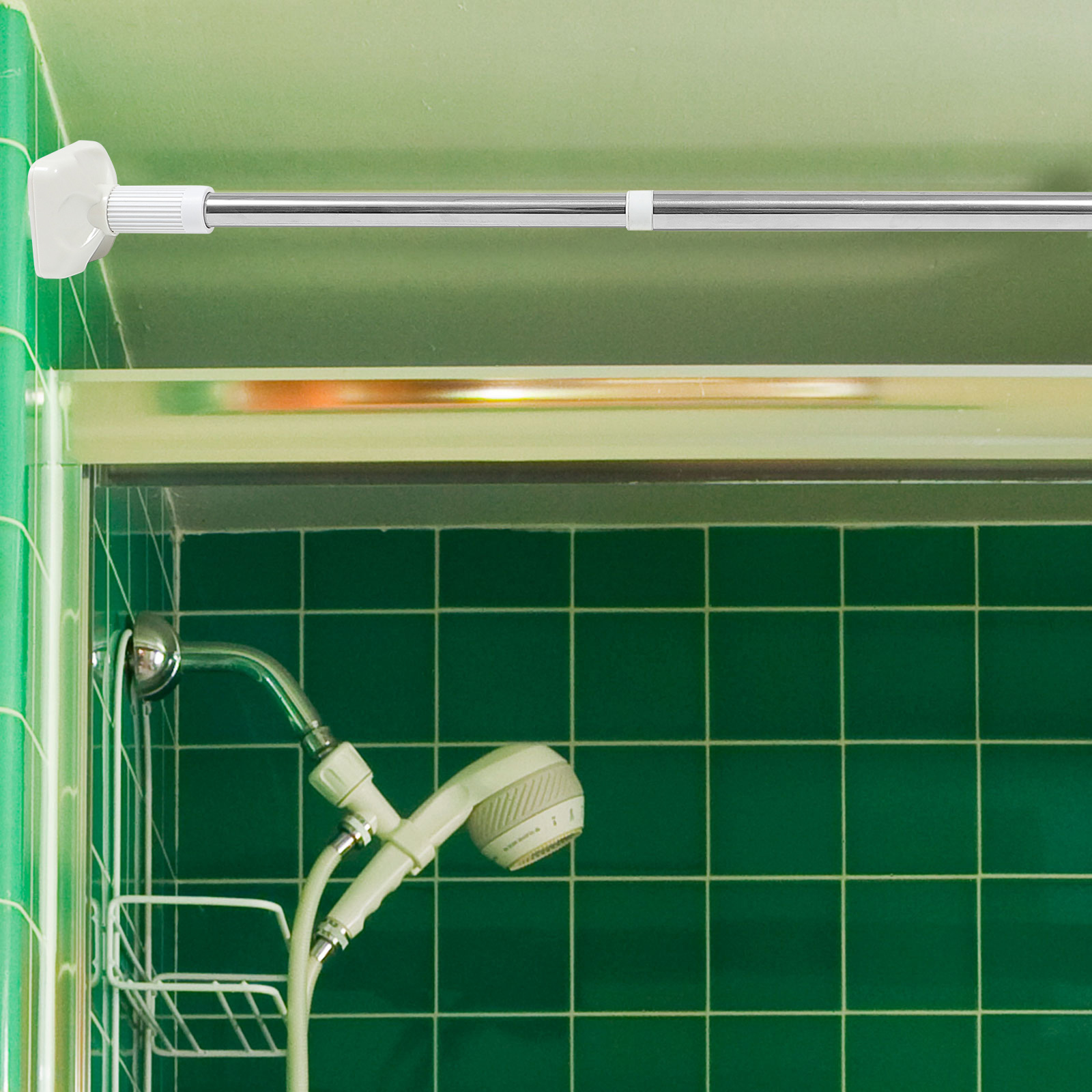 Extendable Stainless Steel Support Rod Telescopic Clothing Rod for Bathroom