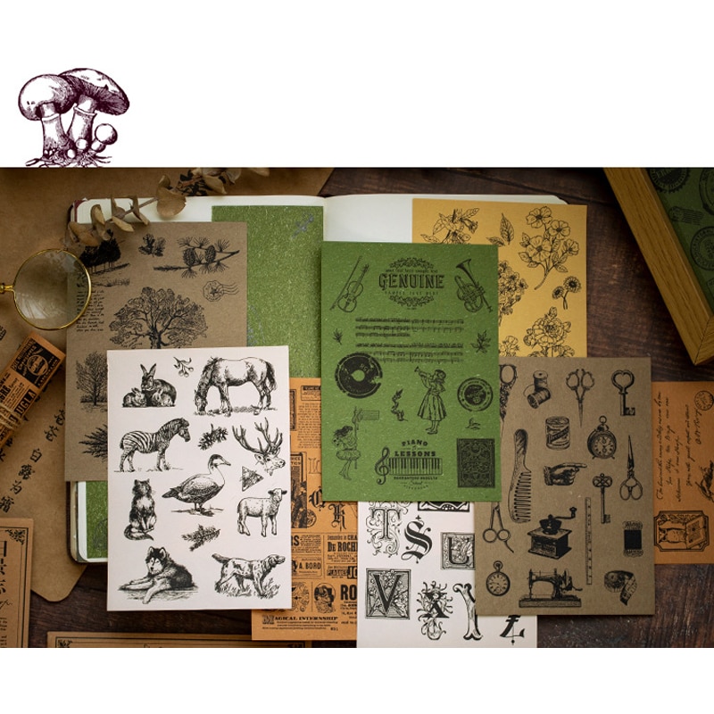 15pcs Vintage Sticker Ancient Diary meme stickers Scrapbook Planner Paper Stickers Children Sticker