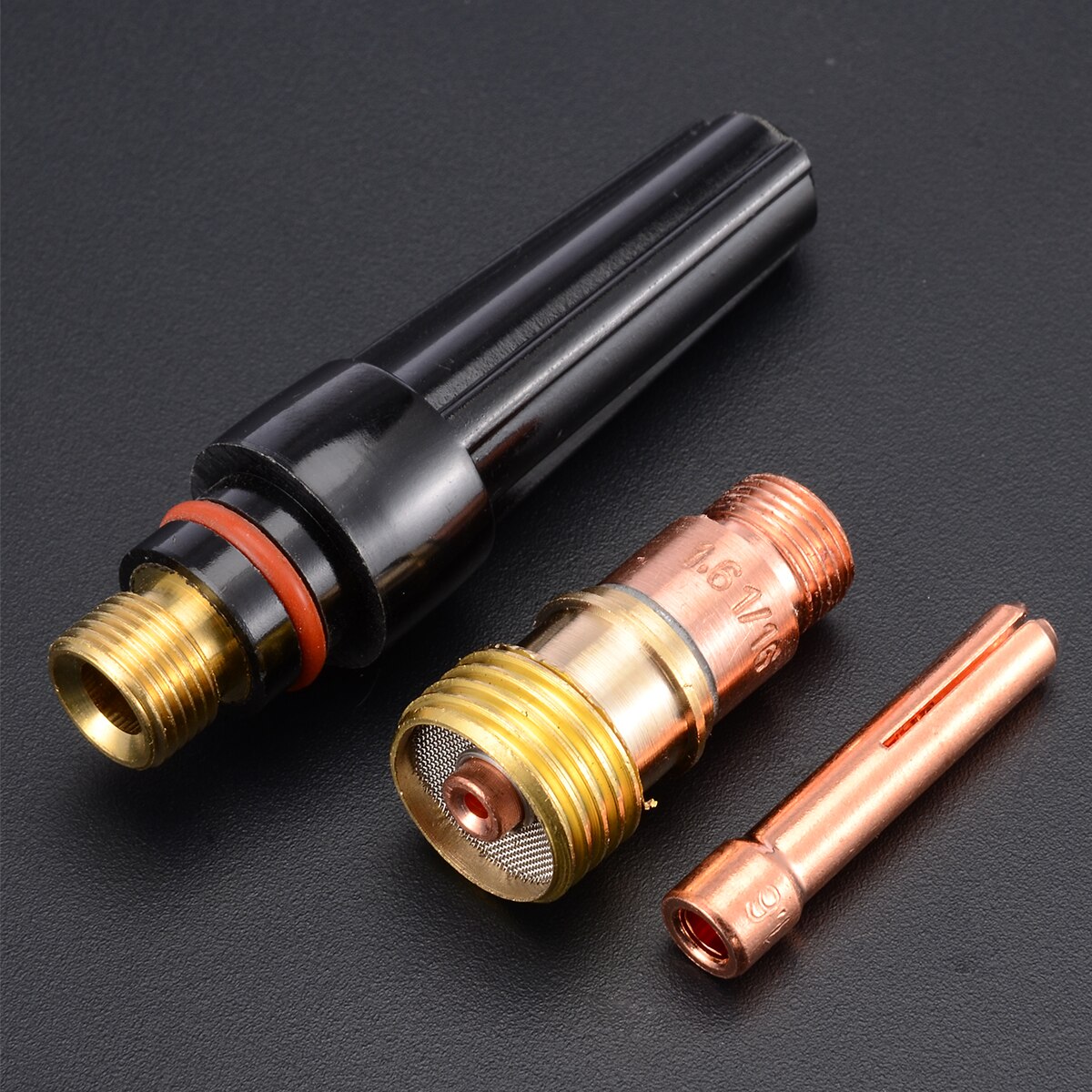 9pcs/Set TIG Welding Torch Accessories Kit Gas Lens Glass Cup Stubby Collet Kit For WP-17/18/26 1/16''