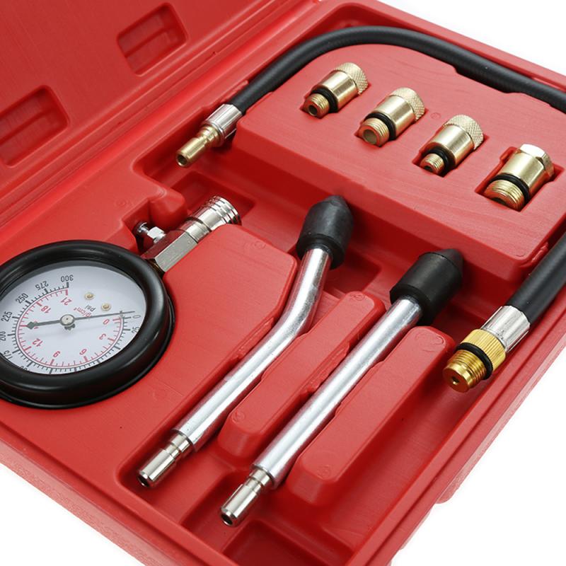8 PCS /set Gasoline Engine Compression Tester Auto Gas Engine Cylinder Automobile Pressure Gauge Tester Car Repair Tool