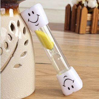 Children Kids Hourglass Toothbrush Timer 3 Minute Smiling Face For Cooking Sandy Clock Brushing-Teeth Sands Timer Sandglass: Yellow