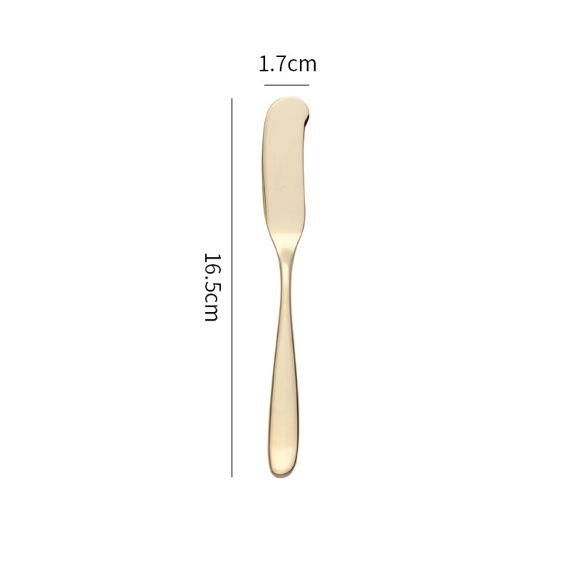 Stainless Steel Cheese Dessert Jam Spreaders Butter Knife Westen Cutlery Breakfast Tool Tableware Kitchen Restaurant Supplies: Golden