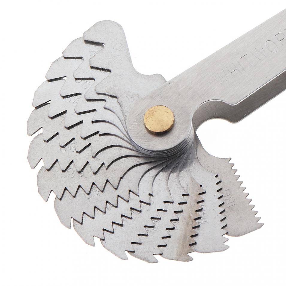 Imperial Specification Thread Screw Gauge SAE Whitworth 55 Degree Pitch Gauge with 28pcs Blade Range 4-62G for Measuring Tool