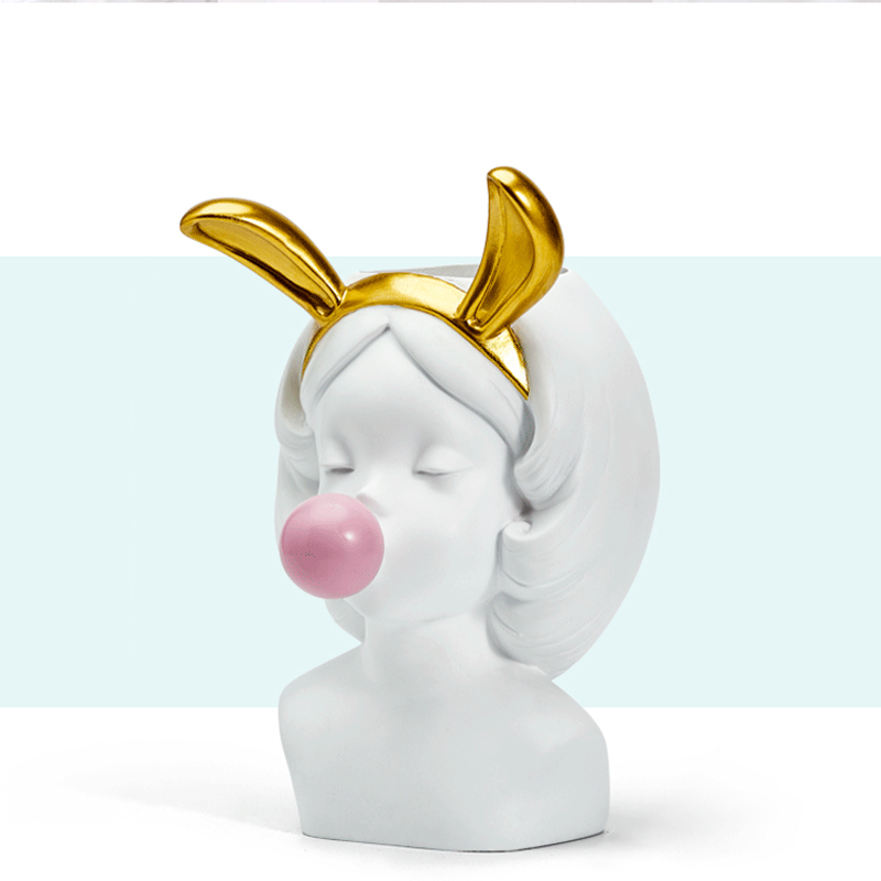 stojak na kwiaty doniczki doniczka ozdobne głowa dekoracyjne Biały żywica kwiat w wazonie garnek styl skandynawski ładny Catwoman ludzka głowa wazony na kwiaty kosz długopis pędzel uchwyt Dom dekoracja