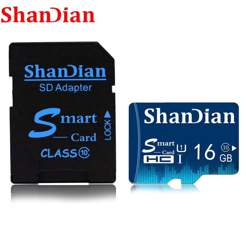 Shandian Micro Sd Geheugenkaart 8Gb 16Gb 32Gb Mini Sd 128Gb 64Gb Micro Sd-kaart cartao De Memoria 64Gb Tf Card Met Gratis Adapter