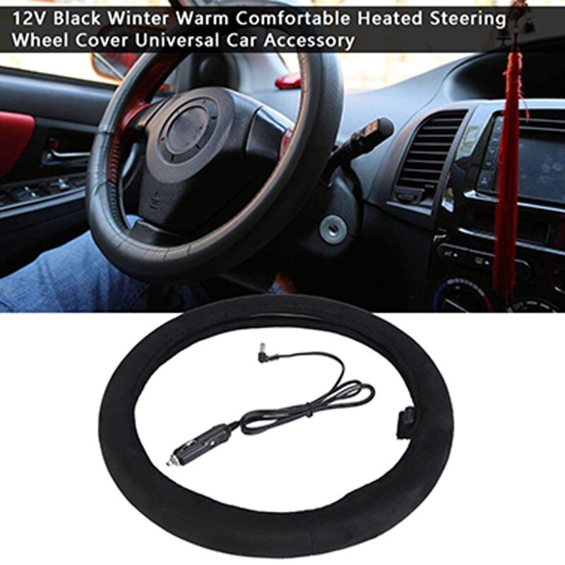Housse chauffante pour volant de voiture, en daim, accessoires doux pour automobile