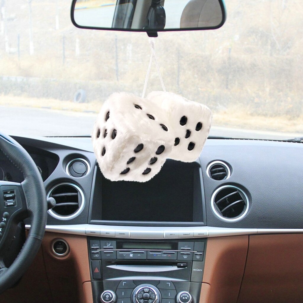 Coche colgante, dado de peluche dados automóviles colgantes para espejo retrovisor colgando suspensión adornos decoración # PY10