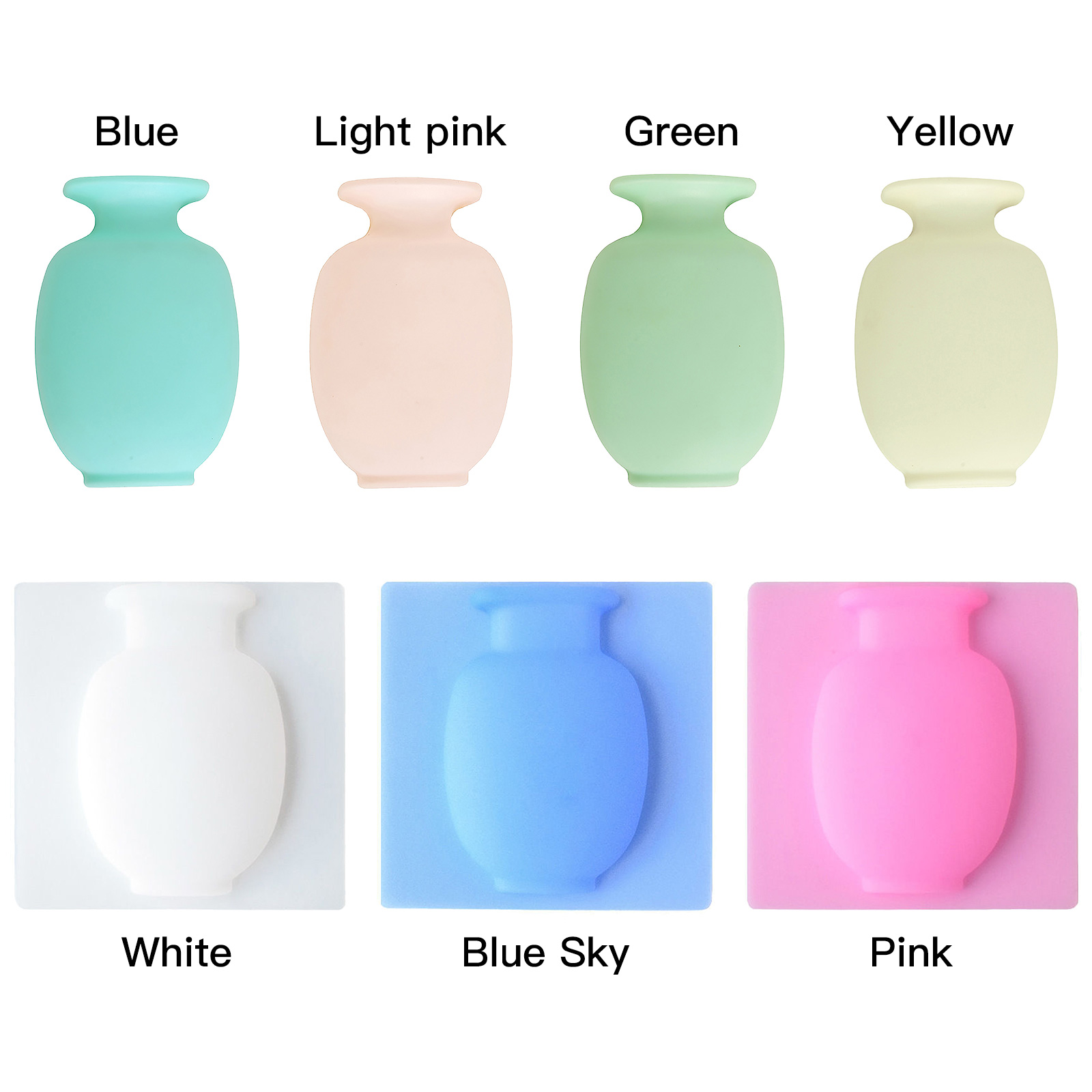 Wall Hanging Flower Vase Flower Arrangement Flower Pot Suction Cup Vases Sticker Seamless Pot Living Room Decoration Home Decor