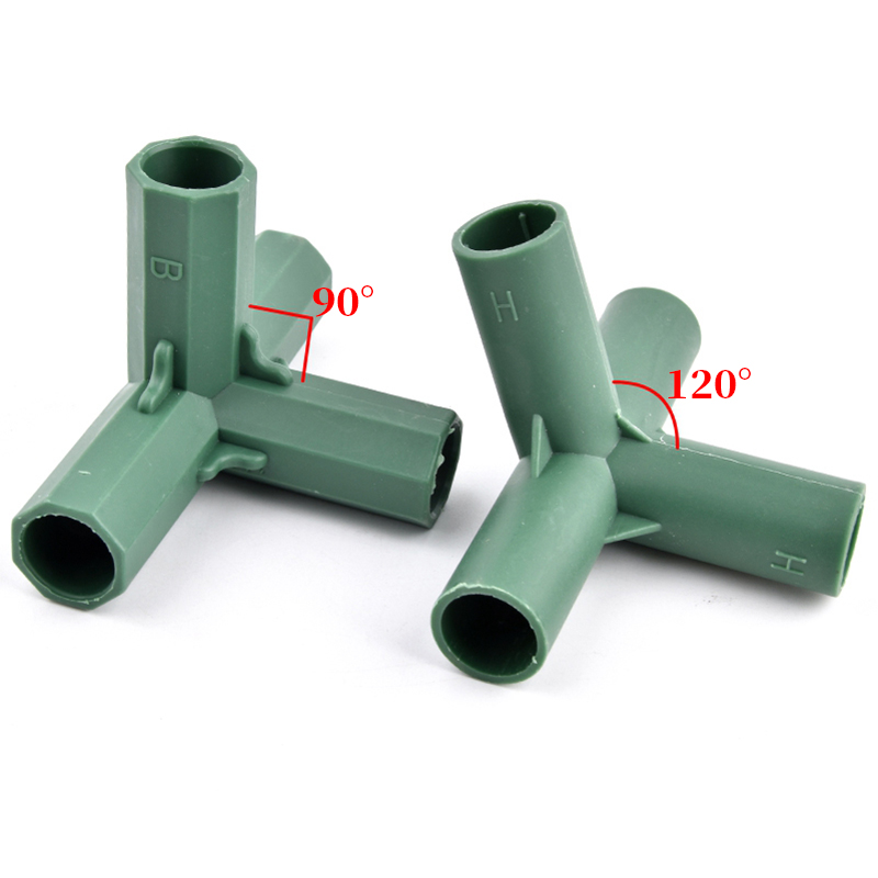 16mm Plant Flower Stand Connector Gardening Plant Stakes Edging Corner Connection Wardrobe Greenhouse Frame Building Fittings