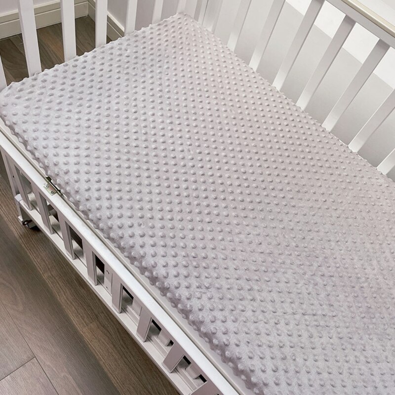 1 Pc Baby Hoeslaken Pasgeboren Katoen Zachte Wieg Laken Kinderen Bubble Matras Cover Protector Effen Kleur Cot Pad cover: Light Grey