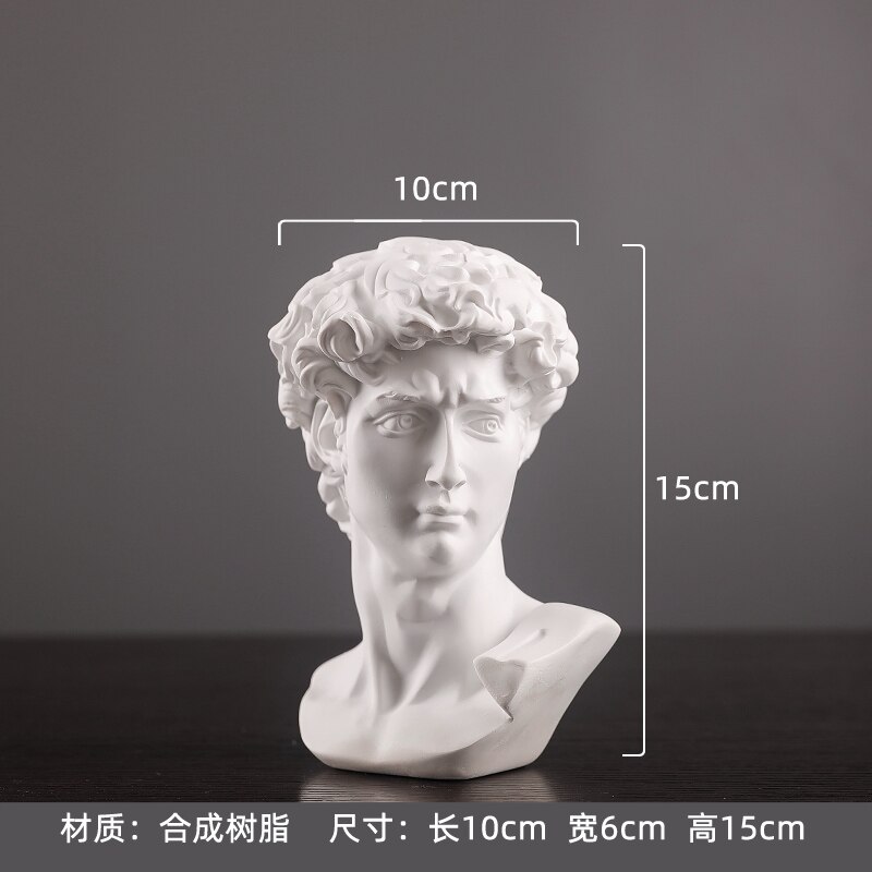 Statue de tête de personnage en plâtre, décoration douce pour maison, modèle de chambre, ornement de bureau à la: Trumpet Is 15cm Tall