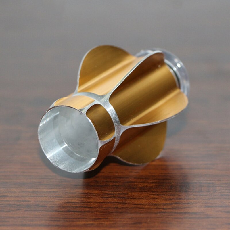 Curtain Rod Roman Rod Decoration Head Rod Plug Aluminum Alloy Flower Head Decoration Curtain Rod(Golden 10 Sets)