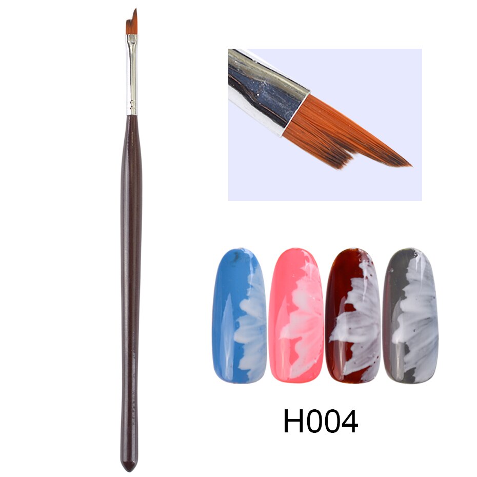 1 pinceau nail art pour peinture, dessin, vernis, poudre, fleur, dégradé, gel uv, dessin, nail art, manucure, poignée trh 001-008