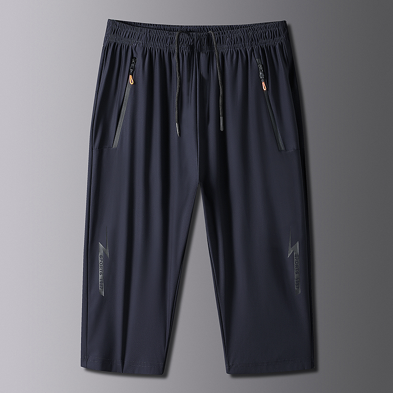 Sommer afslappede shorts herre størrelse s 8xl afslappet issilke stretch behagelig capribukser herre gym jogging snøre joggingbukser: 7xl / Blå