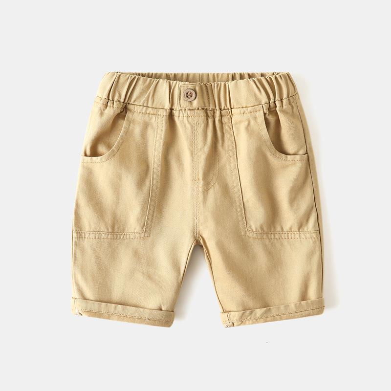Vauvan poikien vaatteet kesälasten lyhyet housut pojan rento kiinteät ulkovaatteet pehmeä kangas puuvilla vauvan puku 2-6 y lasten poikien shortsit: Khaki / 5t