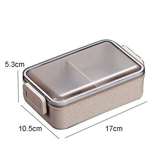 1450ML lunch box high food container eco friendly bento box lunch japanese food box lunchbox meal prep containers wheat straw: Single layer beige