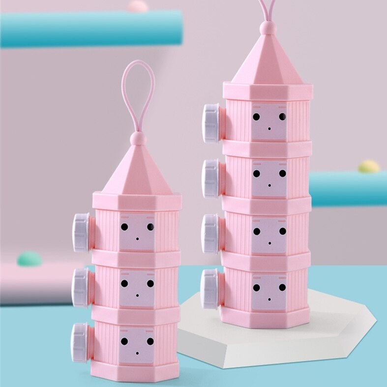 3 layer 4 layer Portable Baby Food Storage Box Cartoon Milk Powder Boxes Toddle Kids Formula Milk Container