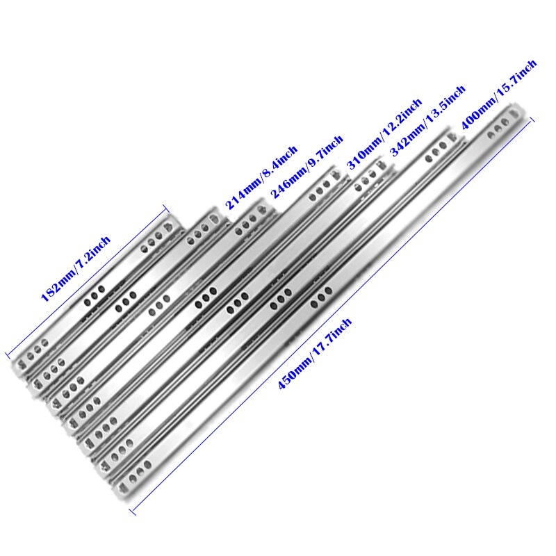 17mm Galvanized Cold-rolled Steel Plate Drawer Sliding Guide Rail Furniture Slide Wardrobe Wardrobe Cabinet Slide Sliding Door