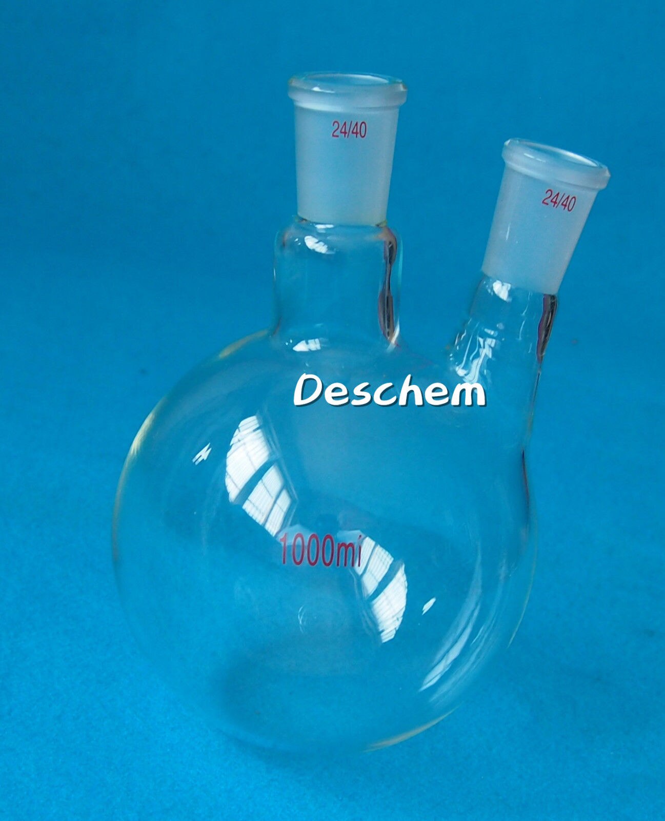 1000ml,2-neck,24/40,Round Bottom Flask,1L,Double Necks,Laboratory Boiling Bottle