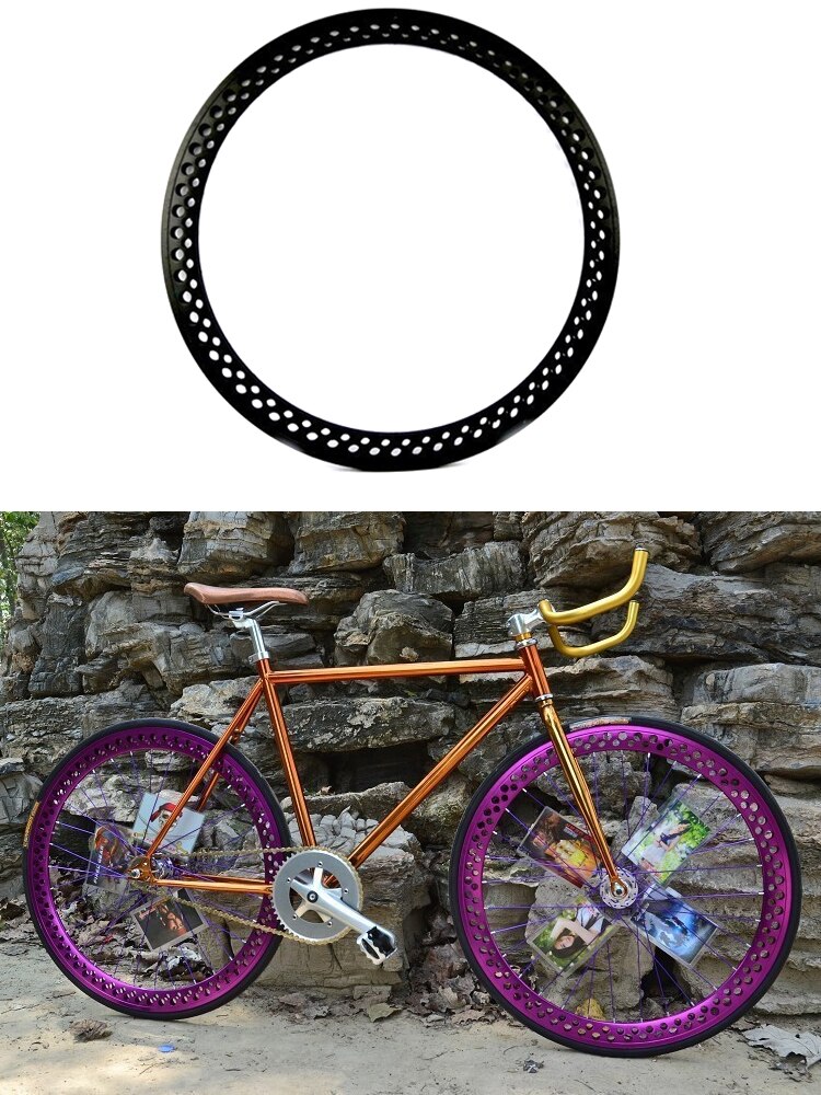 Fixed Gear Fiets Velg Aluminium Velg 700c * 70Mm Racefiets Velgen Fiets Wiel Accessoires, 32 Gaten Hollow Velg