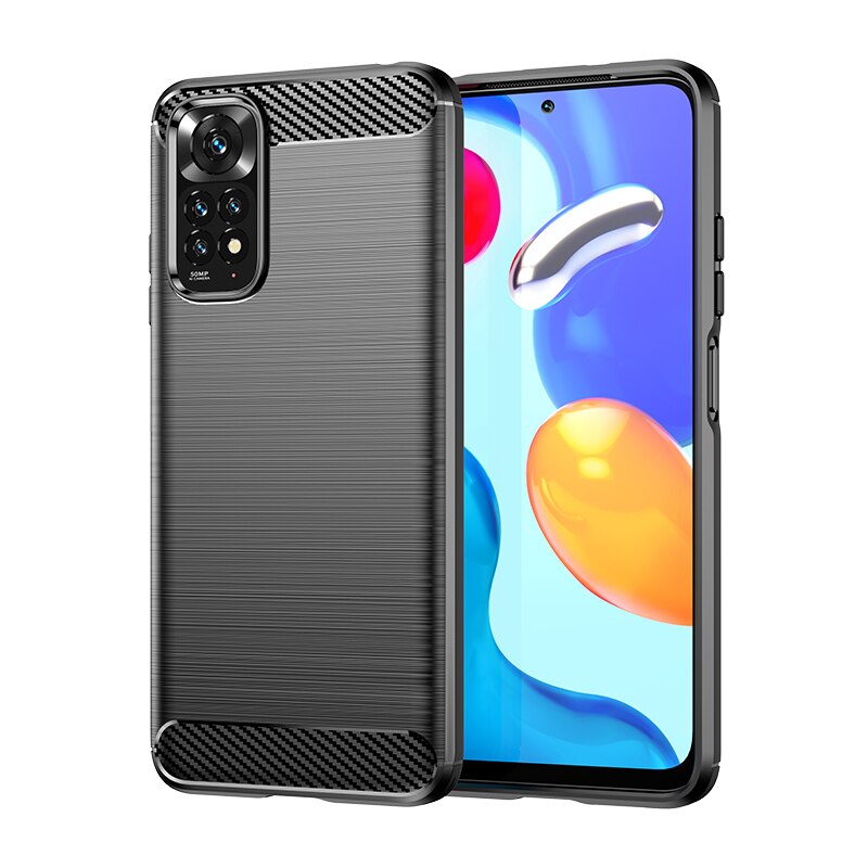Dla Xiaomi Redmi Note 11 globalna obudowa z włókna węglowego dla Xiaomi Redmi Note 11 globalna obudowa dla Redmi Note 11 Pro 5G globalna: Redmi Note11Pro 5G / Black