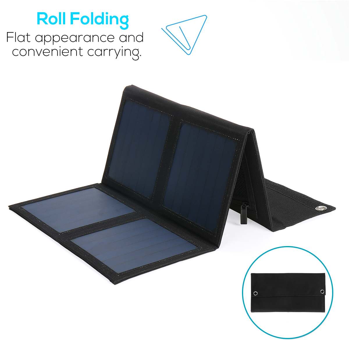 Foldable Solar Panel 18V 80W Outdoor Portable Solar Panel Kit High Efficiency Flexible Solar Panel Usb Hiking Backpack