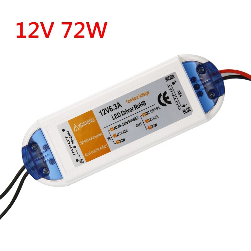 12 Volt Voeding 12 V LED Driver 18W 28W 48W 72W 100W AC 110V 220V naar 12 V DC Verlichting Transformator Adapter voor LED Strip CCTV