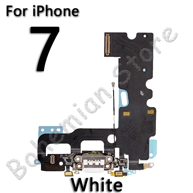 Usb port dock oplader flex til iphone 6 6s plus 7 5 5s se dock ladestik med mikrofon mobiltelefon flex kabel: Til iphone 7 hvid
