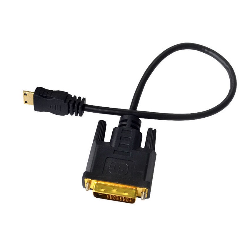 30cm Mini HDMI macho a DVI-D 24 + 1 Cable adaptador macho para HDTV LCD Tablet portátil