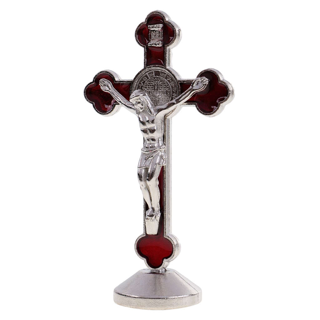 3 tums krucifix modell jesus figur metallstaty med magnetisk bas, katolska kristna dekorationer