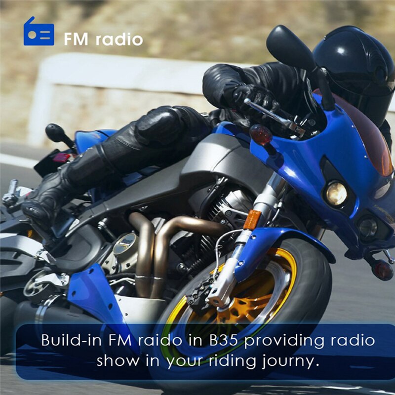 Hörlurar trådlösa bluetooth-headset motorcykelhjälm ridning handsfree fm-radio stereo enkel manövrering  mp3 interphone långstativ