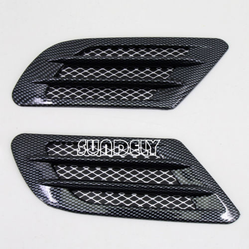Bil deksel deksel karbonfiber luftinntak flyt side -fender ventilasjonshette scoop klistremerke
