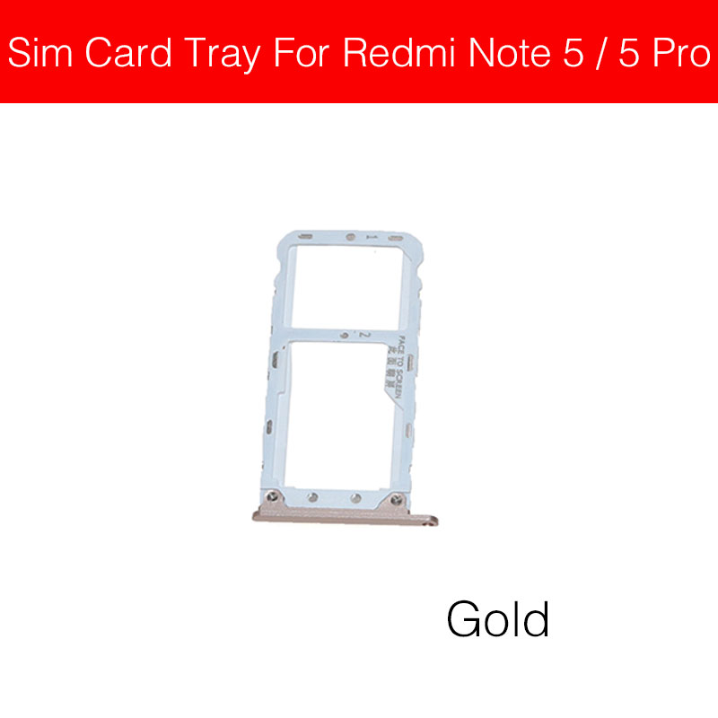 Sim Card Tray Adapter For Xiaomi Redmi Hongmi Red Rice Note 5 5A 5 Pro Sim Card Holder Slot Repair Replacement Parts