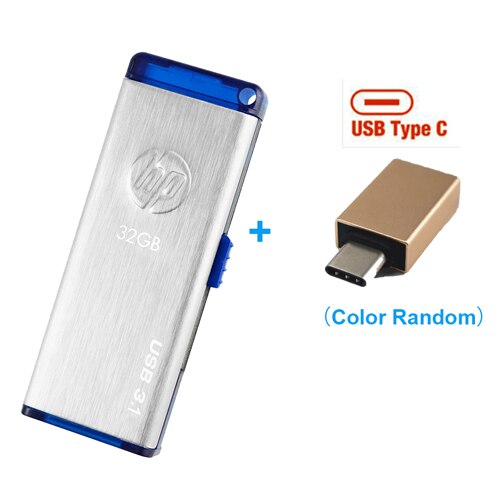 Originale HP X730W USB3.1 Ad Alta Velocità USB Flash Drive antiurto impermeabile 32GB 64GB 128GB 256GB 512GB Pen Drive per Tablet phone: 128GB / Type-c adapter