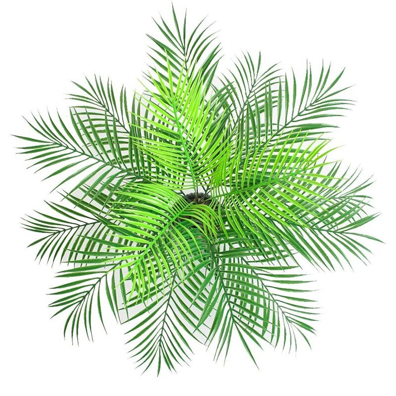 Artificial Tropical Palm Leaf Bush Plant in Green Palm Plant 15 Leaves for Tropical Greenery Accent Floral Arrangement