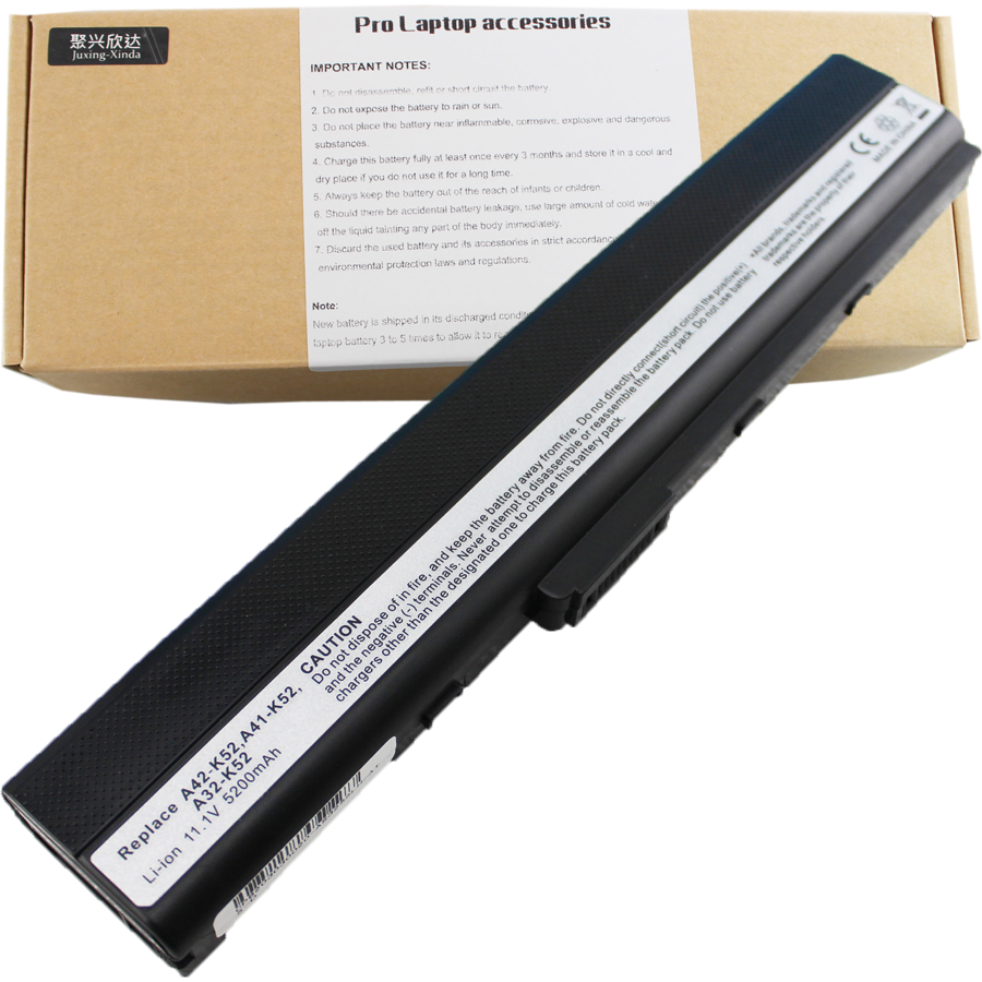 Bærbart batteri til asus  a32-k52 a31-k52 k52 x52f x52j x52jb x52jc x52je x52jg x52jk x52jr x52jt x52ju x52jv k52j x52sg a42-k52