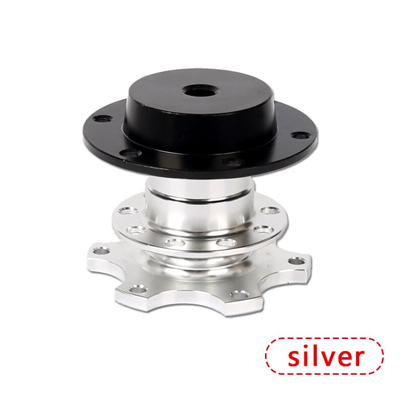 Universal Steering Wheel Quick Release Hub Boss Kit Wheel Hub Adapter For 6 hole Steering Wheel Hub: Silver