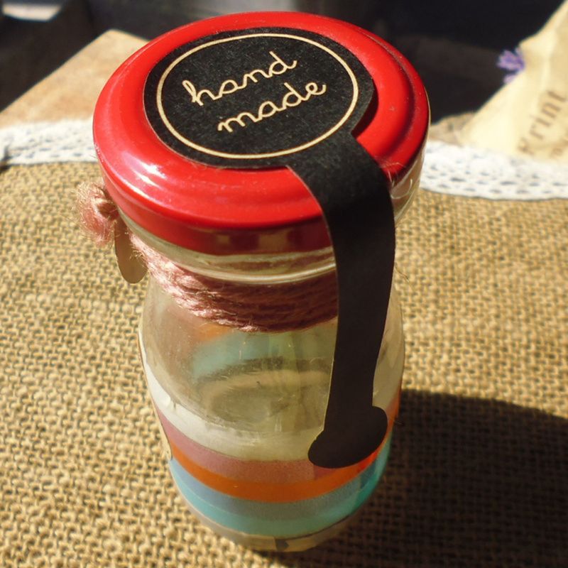 100pcs Long Style Handmade Stickers Seal Label Baking Packaging Biscuit Bag