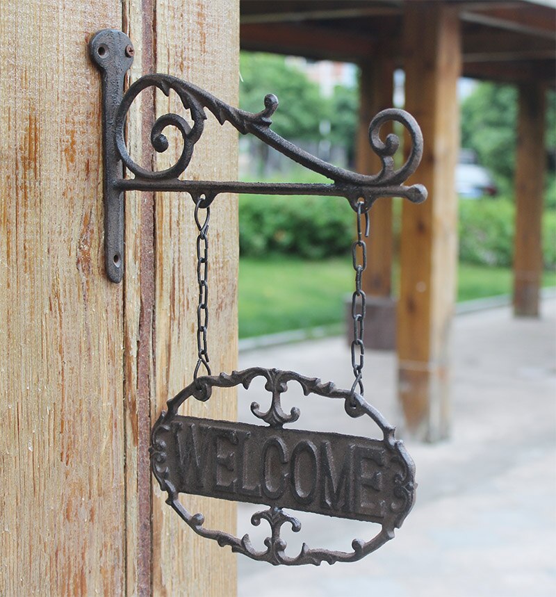 Cast Iron Vintage Wall Bracket/Welcome Sign