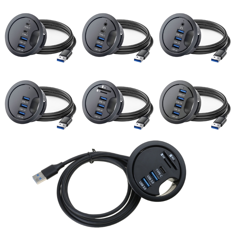 USB Desk Grommet Hole USB Hub Mounting Desktop Grommet Hole Desktop Cable Organizers for PC Laptops HDD USB Device