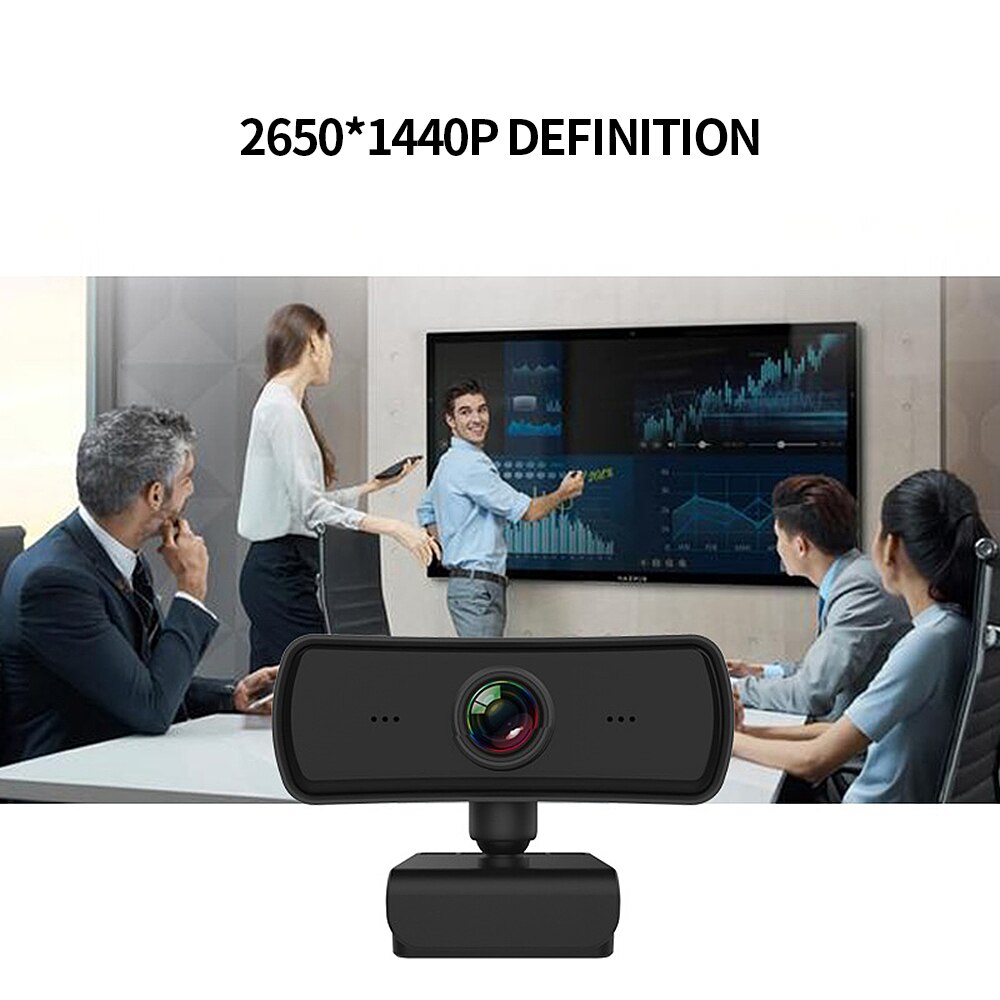 1440P Wide HD Webcam USB2.0 Autofocus HD Video Computer Camera with Noise-reduction Microphone for PC/Laptop