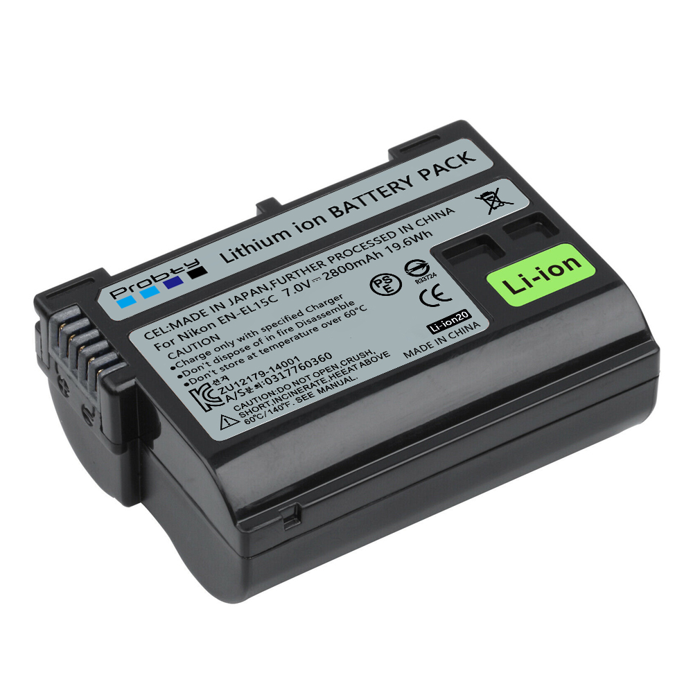 2800mAh EN-EL15A EN-EL15C EL15 EN EL15 Battery + LED Charger for Nikon D500, D610, D750, D800, D810, D850, D7000, D7100, D7500: WHITE