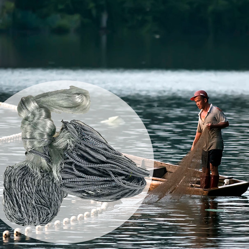 Winter Outdoor Fishing Gear Single Layer Nylon Finnish Net Fishing Net Sticky Mesh Catch Gillnet