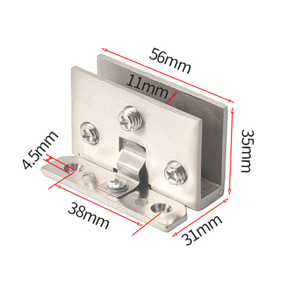 47mm 57mm cerniere per porte dell'armadio in vetro cerniere per porte della doccia del bagno cerniera a bilico per porte in vetro mobili per armadietto del vino clip in vetro: nero