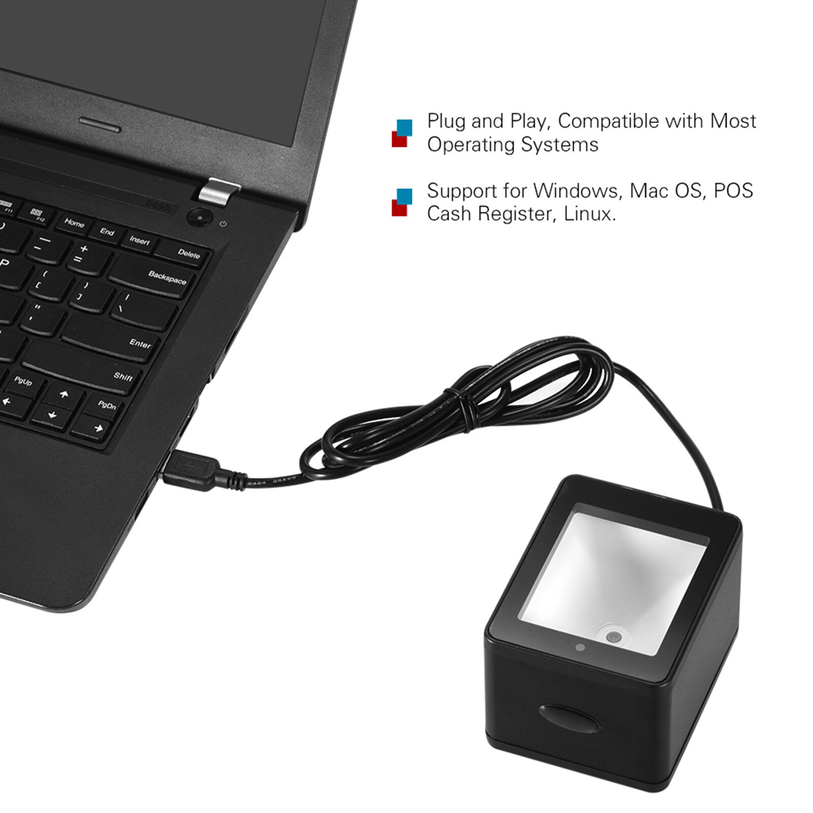 YHD-9800 Desktop 1D/2D/Qr Barcode Scanner Usb Bedrade Bar Code Reader Cmos Hand-Gratis Voor mobiele Betaling